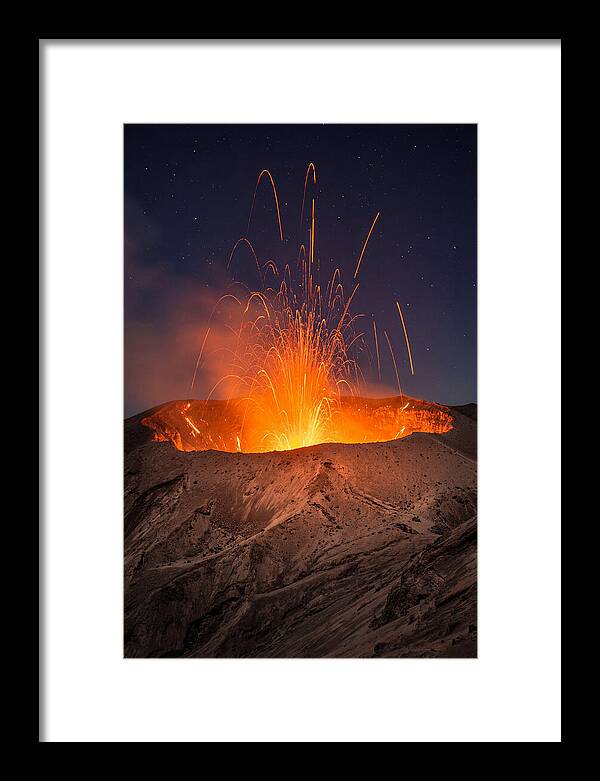 Mount Yasur Eruption At Night