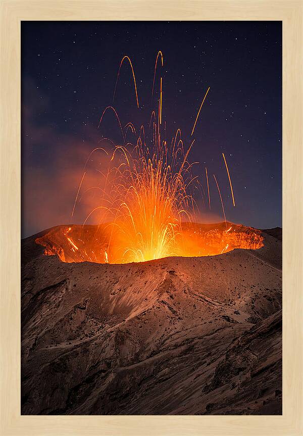 Mount Yasur Eruption At Night