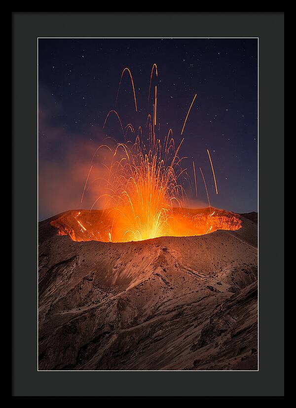 Mount Yasur Eruption At Night