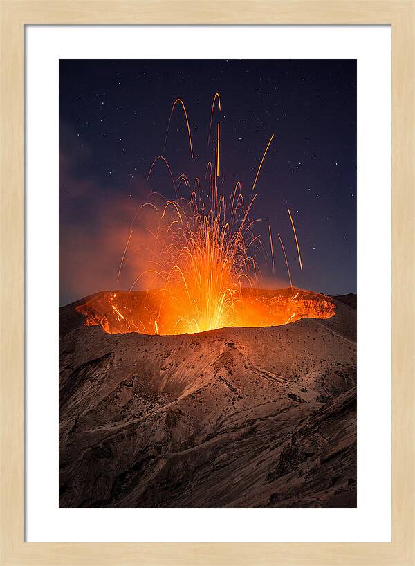 Mount Yasur Eruption At Night