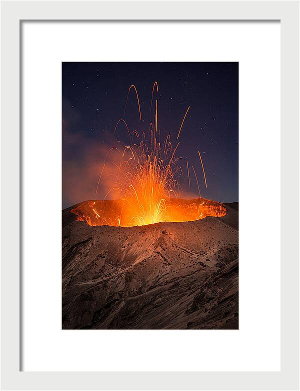 Mount Yasur Eruption At Night