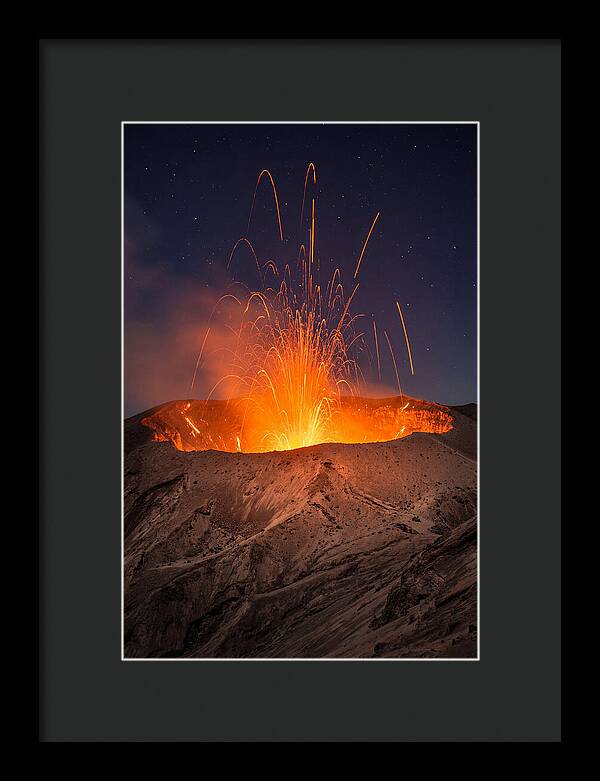 Mount Yasur Eruption At Night