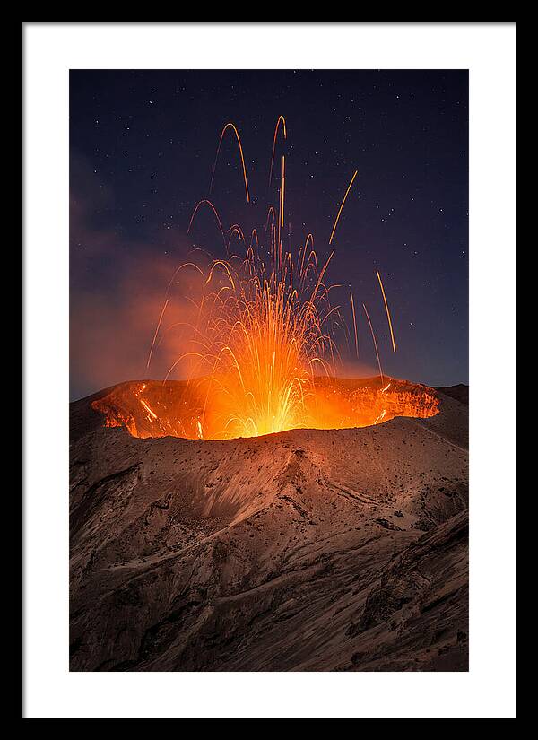 Mount Yasur Eruption At Night