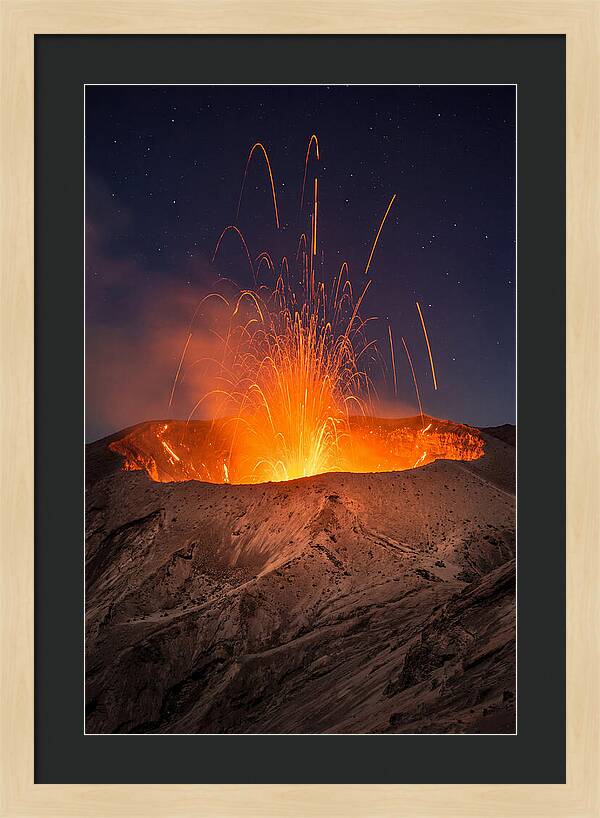 Mount Yasur Eruption At Night