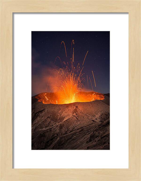 Mount Yasur Eruption At Night