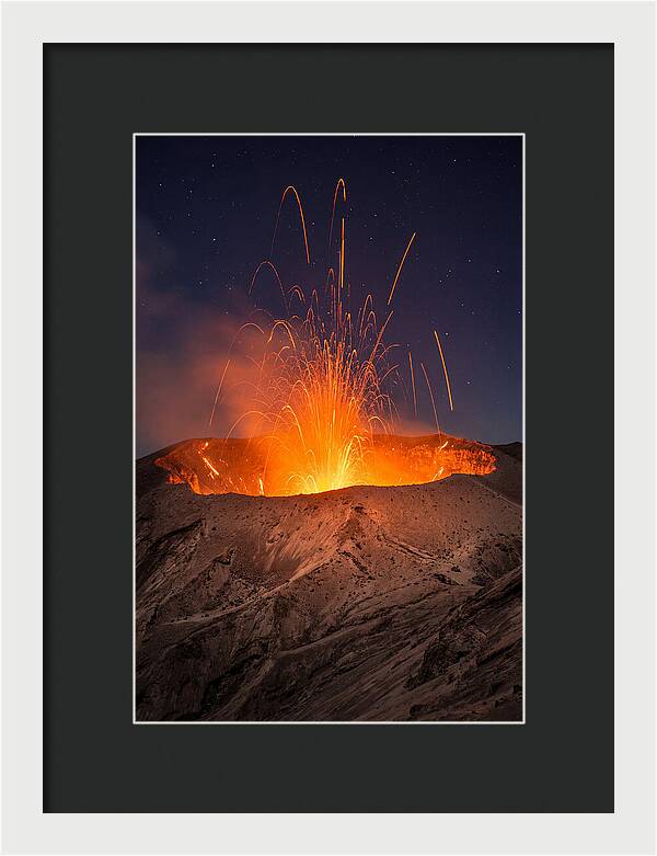 Mount Yasur Eruption At Night