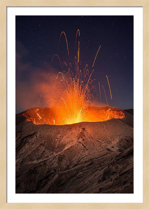 Mount Yasur Eruption At Night