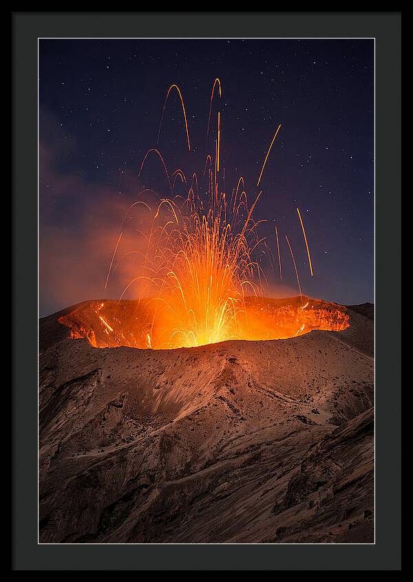 Mount Yasur Eruption At Night