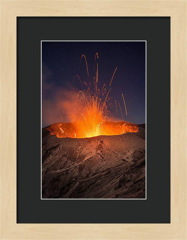 Mount Yasur Eruption At Night