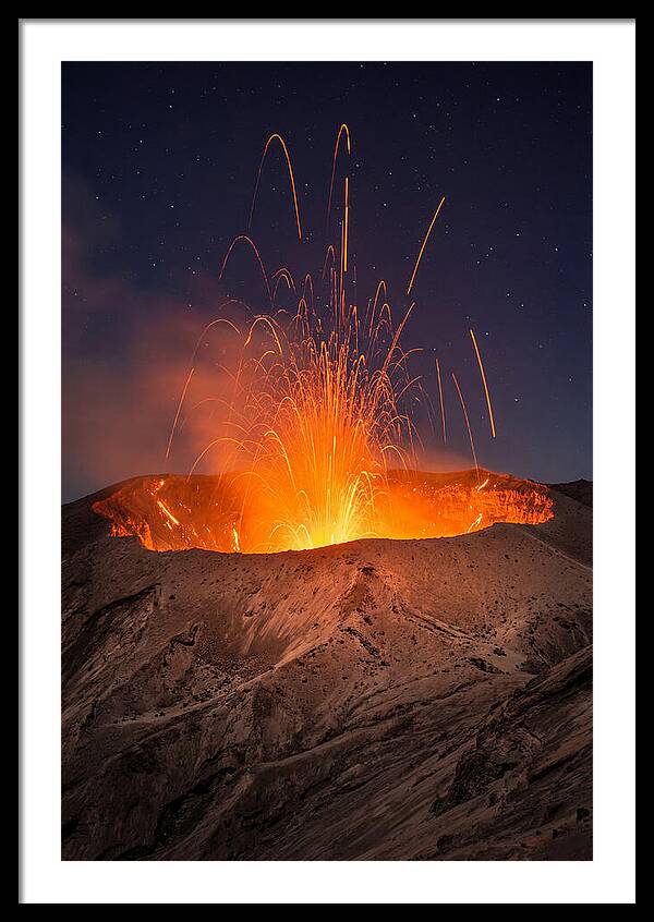 Mount Yasur Eruption At Night