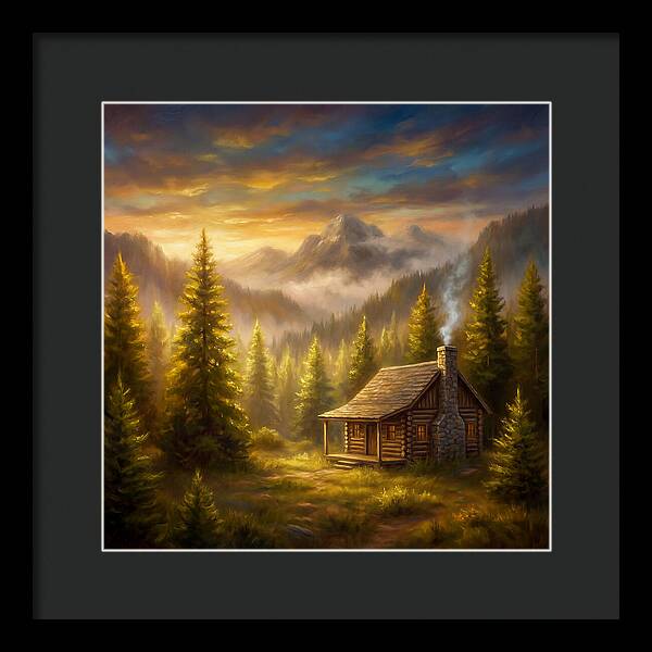Mountain Cabin At Dusk