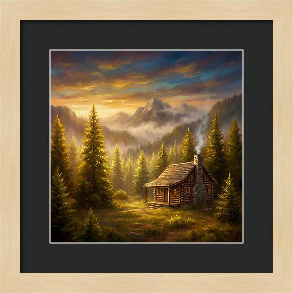 Mountain Cabin At Dusk