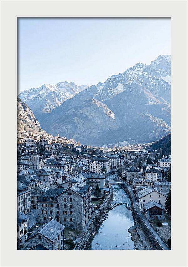 Mountain City Nestled In Valley