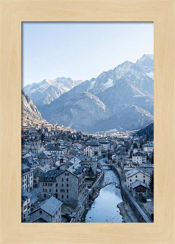 Mountain City Nestled In Valley