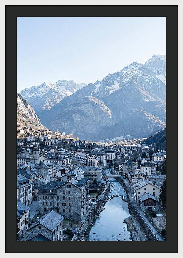 Mountain City Nestled In Valley