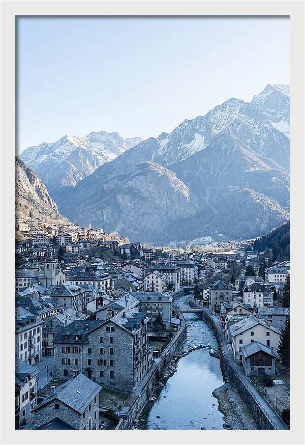 Mountain City Nestled In Valley