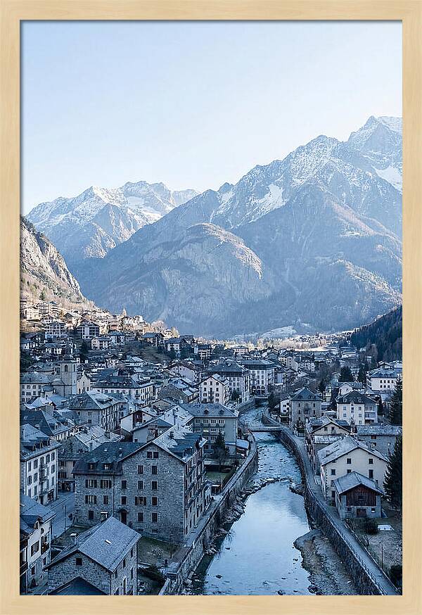 Mountain City Nestled In Valley