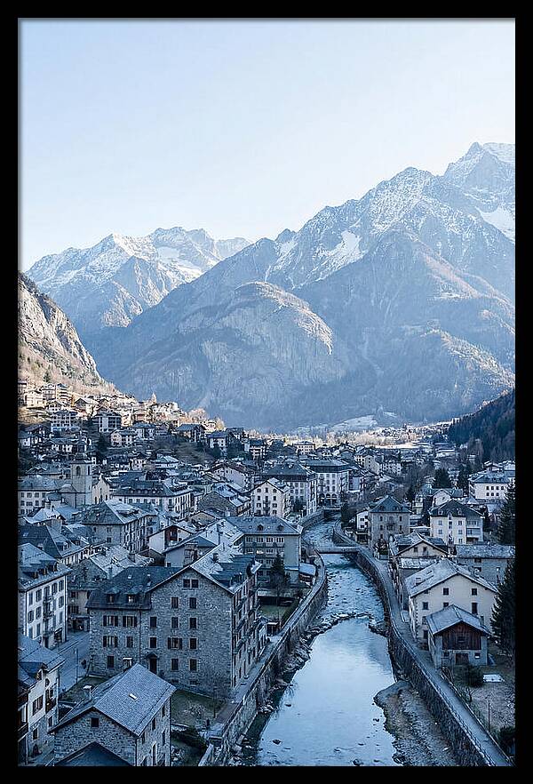Mountain City Nestled In Valley
