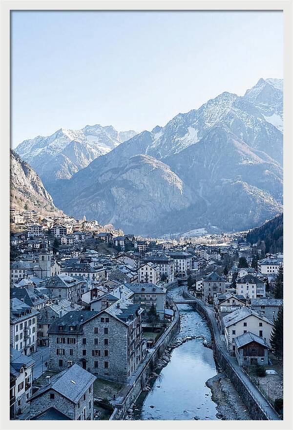 Mountain City Nestled In Valley