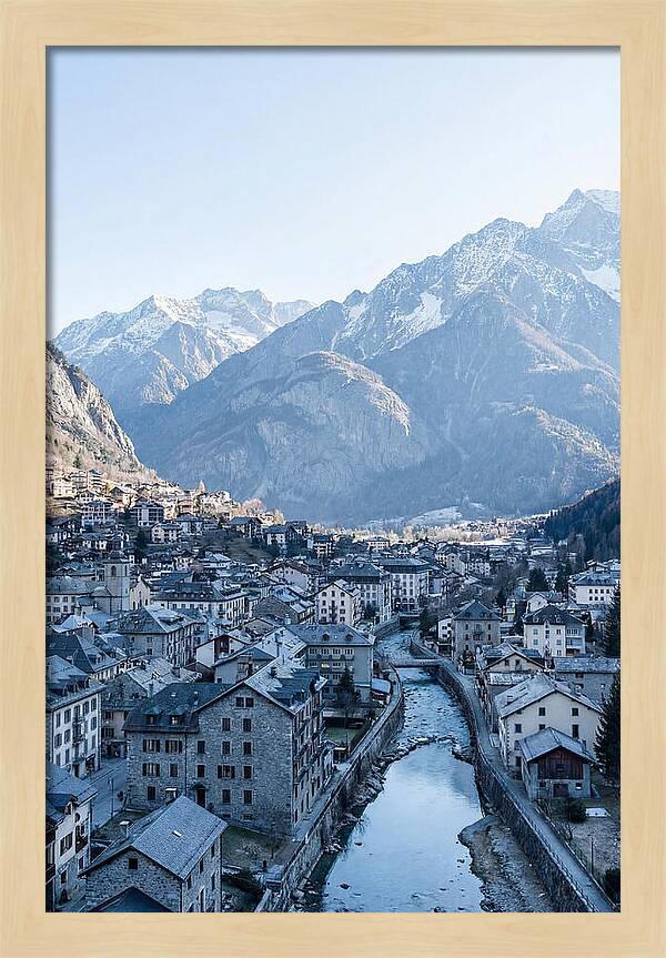 Mountain City Nestled In Valley