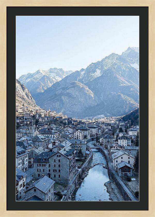 Mountain City Nestled In Valley