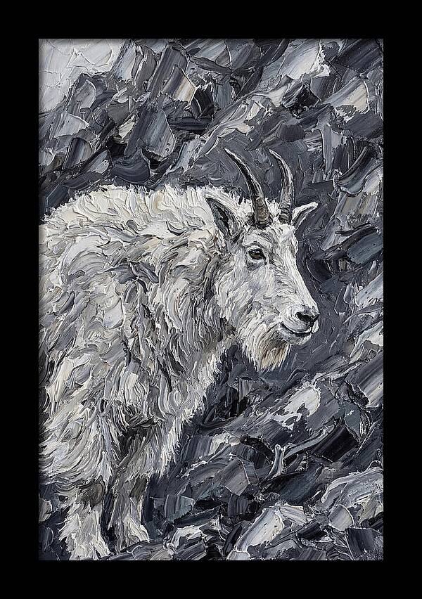 Mountain Goat Among Rocks