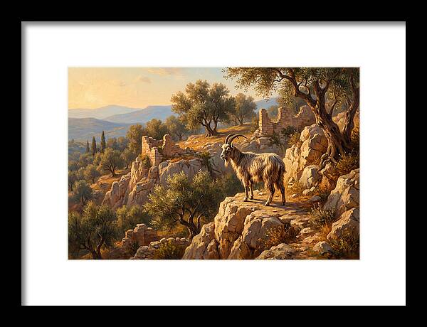 Mountain Goat In Mediterranean Landscape