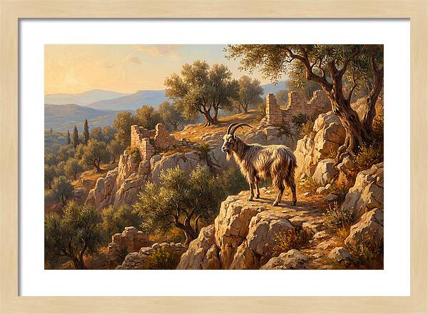 Mountain Goat In Mediterranean Landscape