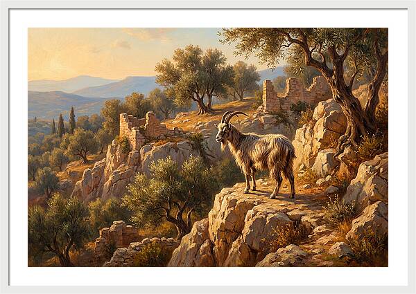 Mountain Goat In Mediterranean Landscape