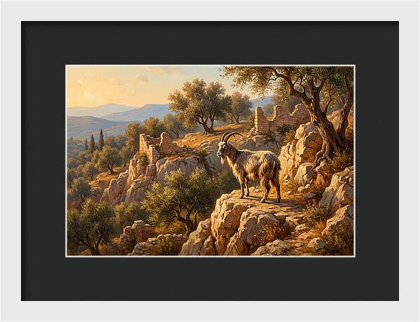 Mountain Goat In Mediterranean Landscape