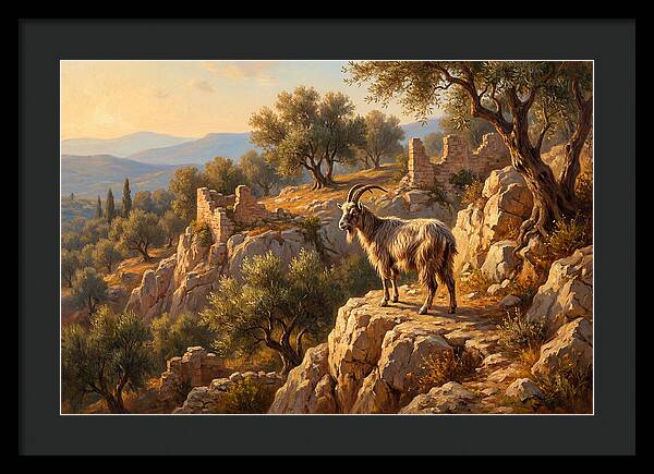 Mountain Goat In Mediterranean Landscape