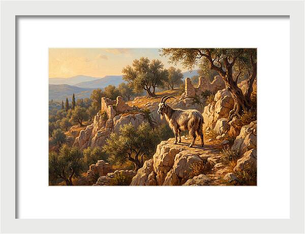 Mountain Goat In Mediterranean Landscape
