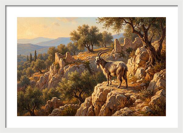 Mountain Goat In Mediterranean Landscape