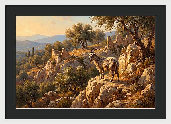 Mountain Goat In Mediterranean Landscape