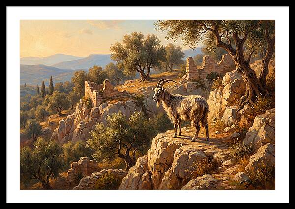 Mountain Goat In Mediterranean Landscape