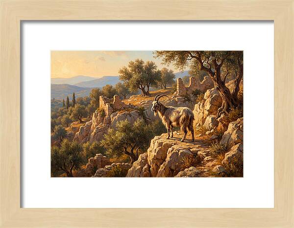Mountain Goat In Mediterranean Landscape