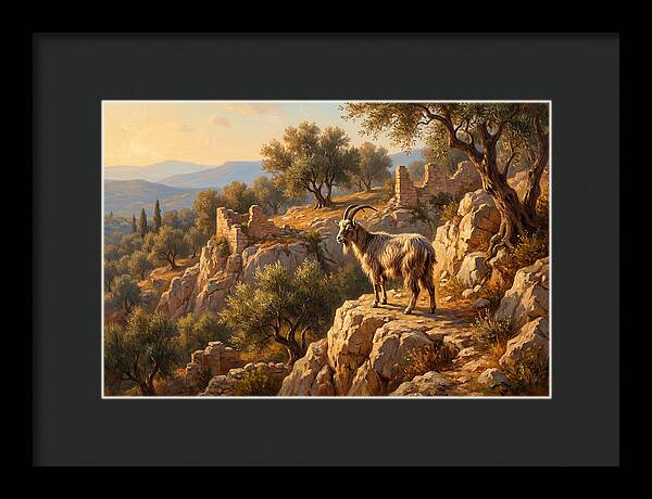 Mountain Goat In Mediterranean Landscape