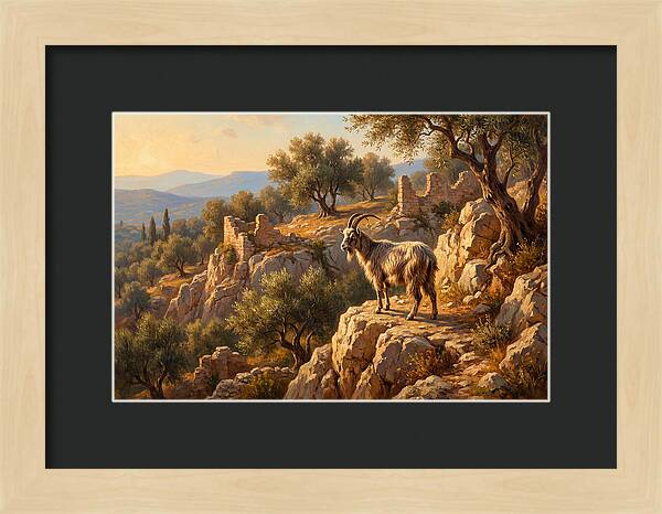 Mountain Goat In Mediterranean Landscape