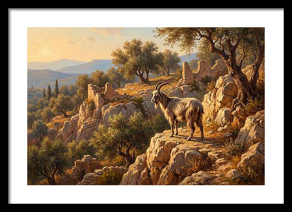 Mountain Goat In Mediterranean Landscape