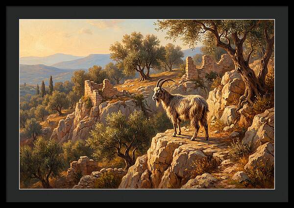Mountain Goat In Mediterranean Landscape