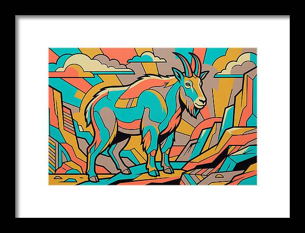 Mountain Goat In Vibrant Colors
