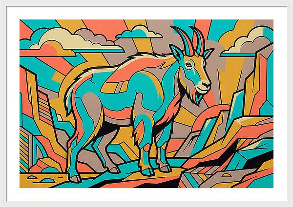 Mountain Goat In Vibrant Colors