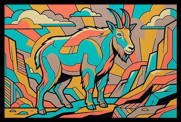 Mountain Goat In Vibrant Colors