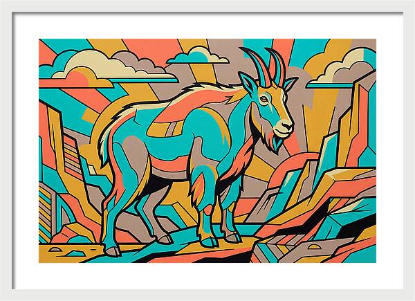 Mountain Goat In Vibrant Colors