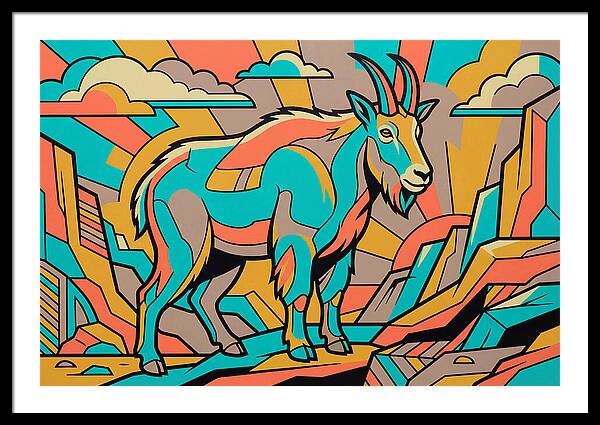 Mountain Goat In Vibrant Colors