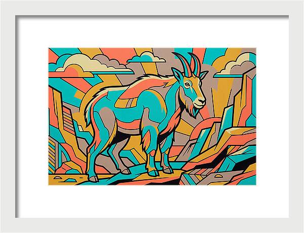 Mountain Goat In Vibrant Colors
