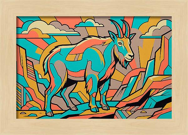 Mountain Goat In Vibrant Colors