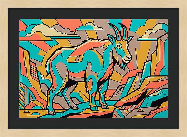Mountain Goat In Vibrant Colors