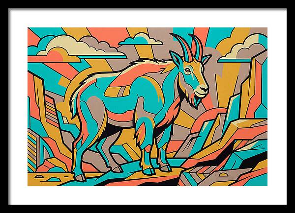 Mountain Goat In Vibrant Colors