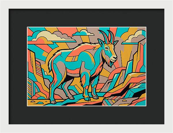 Mountain Goat In Vibrant Colors